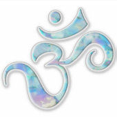 Turquoise Marbled Om Aufkleber (Vorderseite)