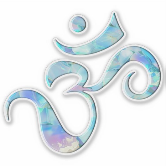 Turquoise Marbled Om Aufkleber (Vorderseite)