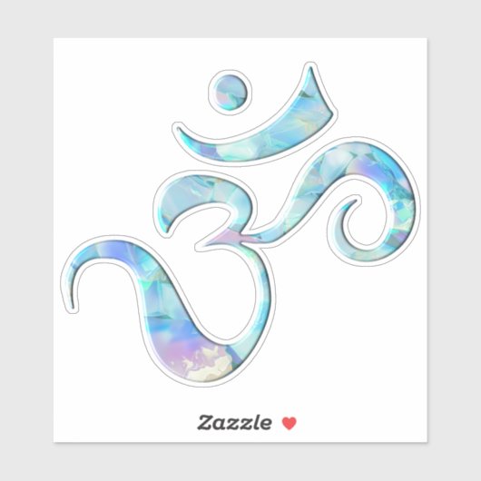 Turquoise Marbled Om Aufkleber (Blatt)