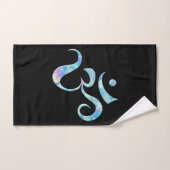 Turquoise Marbled Om Badhandtuch Set (Handtuch)