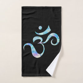 Turquoise Marbled Om Handtuch