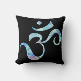 Turquoise Marbled Om Kissen