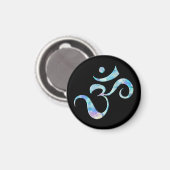 Turquoise Marbled Om Magnet (Vorderseite/Rückseite)