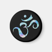 Turquoise Marbled Om Magnet (Vorne)