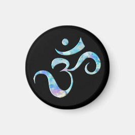 Turquoise Marbled Om Magnet