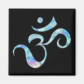 Turquoise Marbled Om Magnet (Vorne)