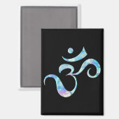 Turquoise Marbled Om Magnet (Vorderseite/Rückseite)