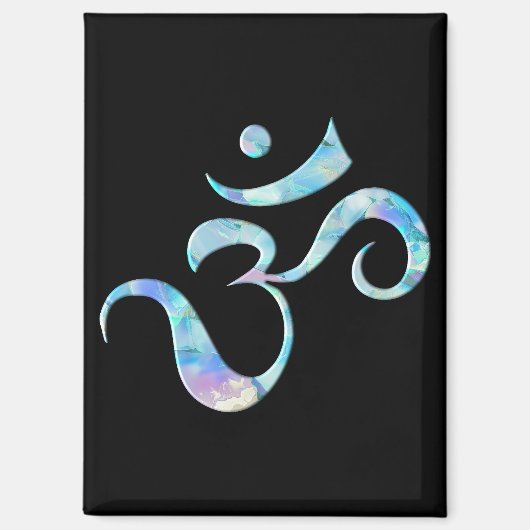 Turquoise Marbled Om Magnet (Vorderseite)