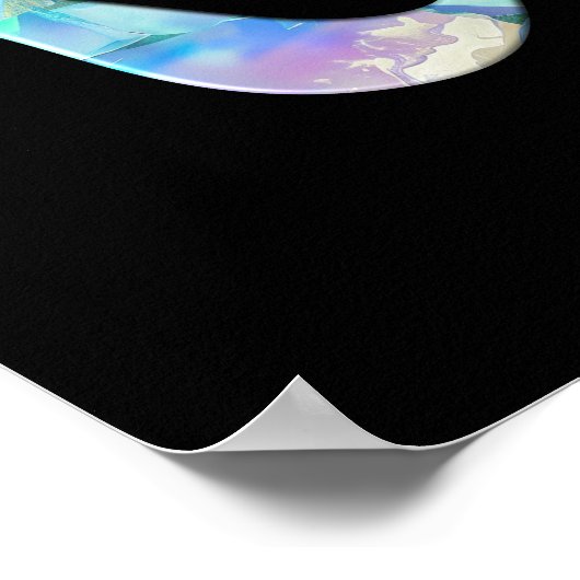 Turquoise Marbled Om Poster (Ecke)