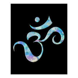 Turquoise Marbled Om Poster