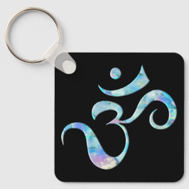 Turquoise Marbled Om Schlüsselanhänger