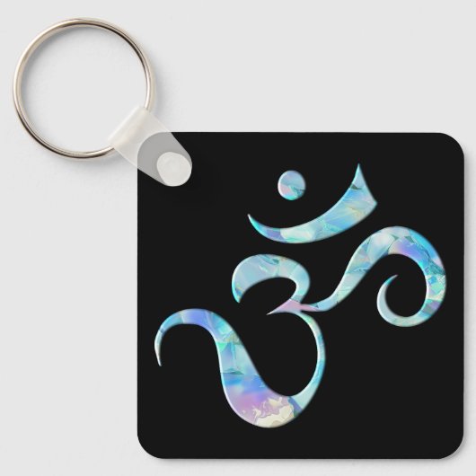Turquoise Marbled Om Schlüsselanhänger (Vorderseite)