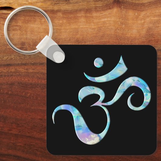 Turquoise Marbled Om Schlüsselanhänger (Vorderseite)