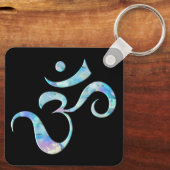 Turquoise Marbled Om Schlüsselanhänger (Rückseite)