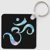 Turquoise Marbled Om Schlüsselanhänger (Rückseite)