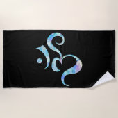 Turquoise Marbled Om Strandtuch (Vorderseite)