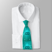 Turquoise Mardi Gras Feather Face Maske NeckTie Krawatte (Gebunden)