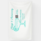 Turquoise Margs & Matrimone Junggeselinnen-Abschie Banner (Vertikal)