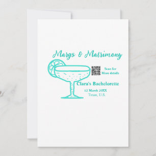 Turquoise Margs & Matrimone Junggeselinnen-Abschie Feiertagskarte