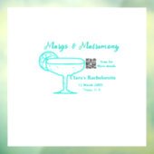 Turquoise Margs & Matrimone Junggeselinnen-Abschie Fensteraufkleber (Blatt 3)