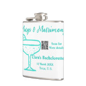 Turquoise Margs & Matrimone Junggeselinnen-Abschie Flachmann (Links)
