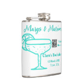 Turquoise Margs & Matrimone Junggeselinnen-Abschie Flachmann (Rechts)