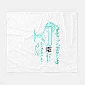 Turquoise Margs & Matrimone Junggeselinnen-Abschie Fleecedecke (Vorderseite (Horizontal))