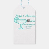 Turquoise Margs & Matrimone Junggeselinnen-Abschie Geschenkanhänger (Rückseite)