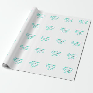 Turquoise Margs & Matrimone Junggeselinnen-Abschie Geschenkpapier