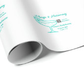 Turquoise Margs & Matrimone Junggeselinnen-Abschie Geschenkpapier (Rolleneckpunkt)