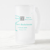 Turquoise Margs & Matrimone Junggeselinnen-Abschie Mattglas Bierglas (VorderseiteRechts)