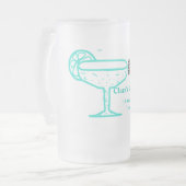 Turquoise Margs & Matrimone Junggeselinnen-Abschie Mattglas Bierglas (Vorderseite Links)