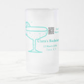 Turquoise Margs & Matrimone Junggeselinnen-Abschie Mattglas Bierglas (Mittel)