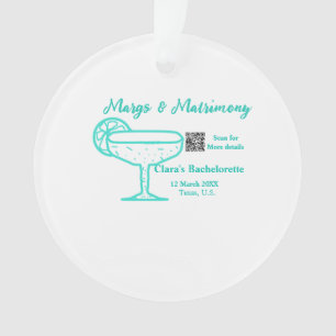 Turquoise Margs & Matrimone Junggeselinnen-Abschie Ornament