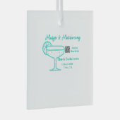 Turquoise Margs & Matrimone Junggeselinnen-Abschie Ornament Aus Glas (Vorderseite Rechts)