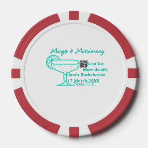 Turquoise Margs & Matrimone Junggeselinnen-Abschie Pokerchips