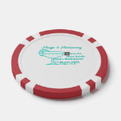 Turquoise Margs & Matrimone Junggeselinnen-Abschie Pokerchips (Einzeln)