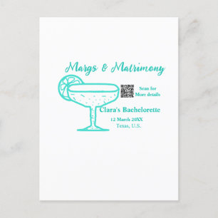 Turquoise Margs & Matrimone Junggeselinnen-Abschie Postkarte