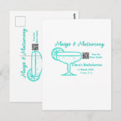 Turquoise Margs & Matrimone Junggeselinnen-Abschie Postkarte (Vorne/Hinten)