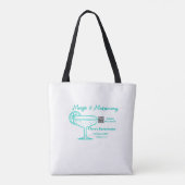 Turquoise Margs & Matrimone Junggeselinnen-Abschie Tasche (Rückseite)