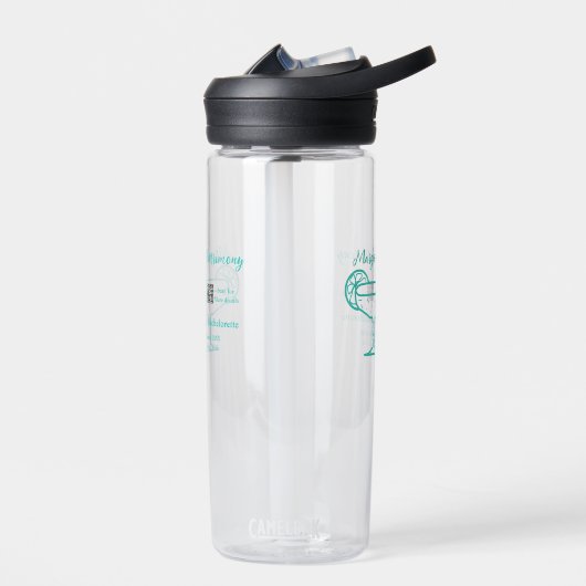 Turquoise Margs & Matrimone Junggeselinnen-Abschie Trinkflasche (Links)