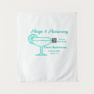 Turquoise Margs & Matrimone Junggeselinnen-Abschie Wandteppich
