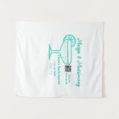 Turquoise Margs & Matrimone Junggeselinnen-Abschie Wandteppich (Vorderseite (Horizontal))