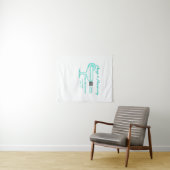 Turquoise Margs & Matrimone Junggeselinnen-Abschie Wandteppich (Beispiel (Horizontal))