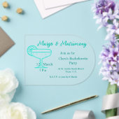 Turquoise Margs & Matrimone Tequila Acryleinladungen (Insitu (Hochzeit))