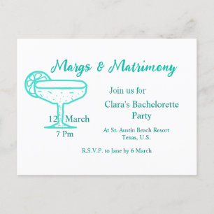 Turquoise Margs & Matrimone Tequila Postkarte