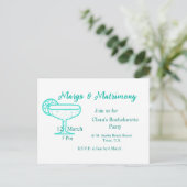 Turquoise Margs & Matrimone Tequila Postkarte (Stehend Vorderseite)