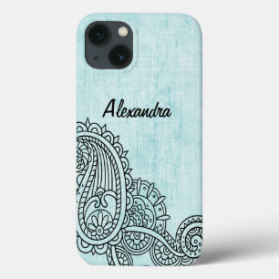 Turquoise Mehndi Motif Galaxy Hinweis 4 Fall Case-Mate iPhone Hülle