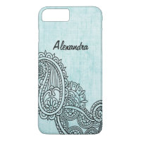 Turquoise Mehndi Motif iPhone 7 Plus Fall