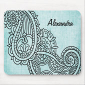 Turquoise Mehndi Motif Mousepad (Vorne)
